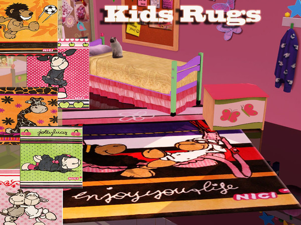 Sims 3 — Kids Rugs  by flower_love2 — Seven colorful Kids Rug for childrens bedroom/livingroom None is recolorable Make