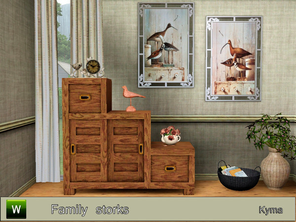Sims 3 — Family storks by quima — Family storks is a sweet picture with storks created for sims 3 by Kyma. Recolorable.