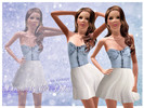 Sims 3 — Denim Bustier Dress by Vintage2 — A girly, sweet denim bustier dress.