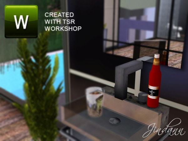 Sims 3 — Bottle by Jindann — Bottle is a deco, part of Glass Dining Set from Jindann for TSR