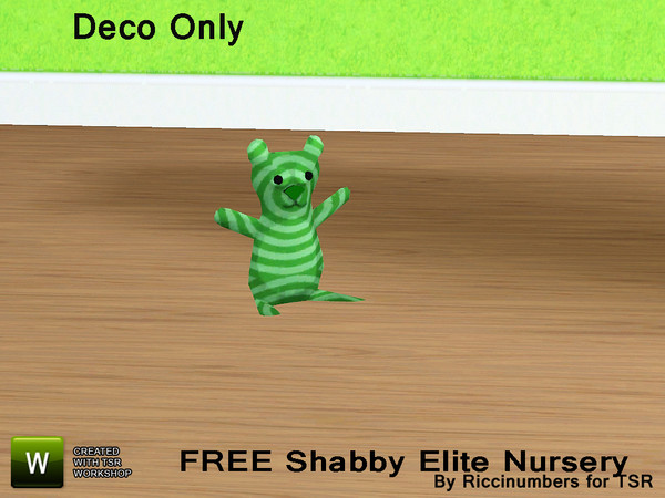 Sims 3 — Shabby Chic Elite Nursery Deco Rag Teddy by TheNumbersWoman — For the discerning Sim that chooses to recycle in