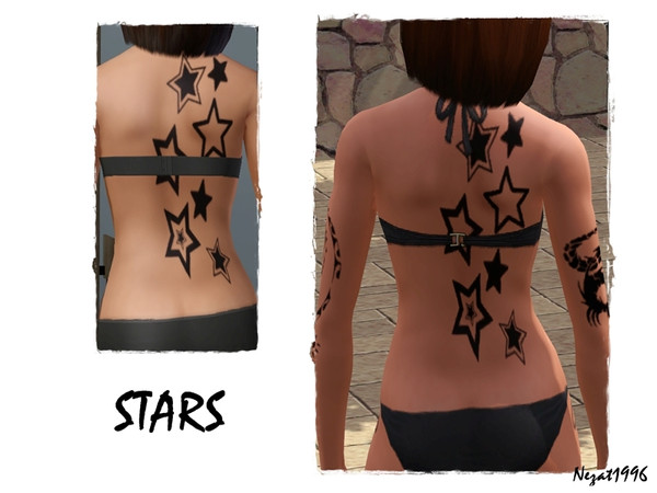 Sims 3 — Stars by nezat19962 — Stars tattoo for your simmies.