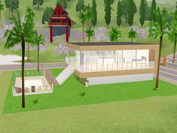 Sims 3 — Miami Beach House by thomas-allen962 — This single story modern house is perfect as a starter house for your