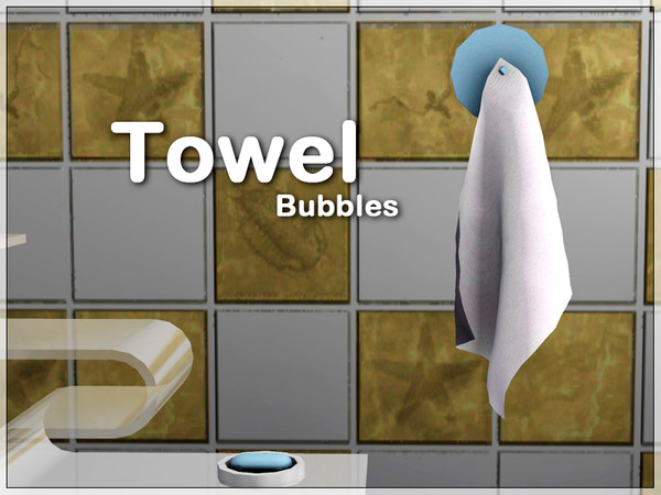 Sims 3 — Towel Bubbles by Kiolometro — Bathroom, 10 objects. Smooth shape, pastel colors. All working and recoloring. Two