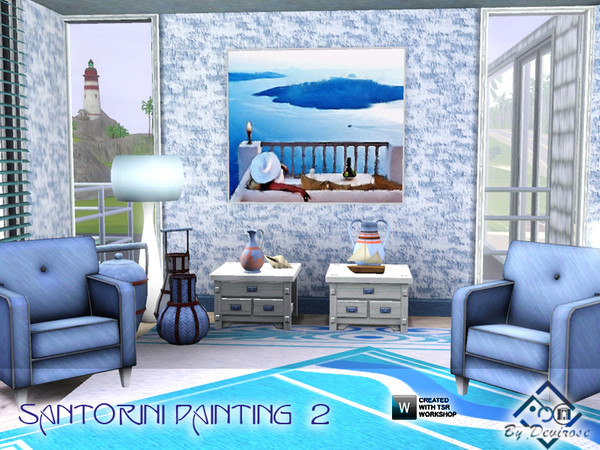 Sims 3 — Santorini Painting  2 by Devirose — The colors and landscapes of Santorini Greek, Mediterranean moments of