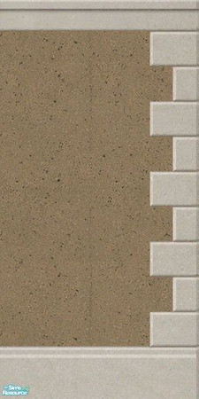 Sims 2 — Maxis Match Latte Stucco Wall by Helenloki — Maxis Match Latte Stucco Wall with Quoining.
