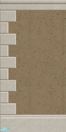 Sims 2 — Maxis Match Latte Stucco Wall by Helenloki — Maxis Match Latte Stucco Wall with Quoining.