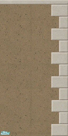 Sims 2 — Maxis Match Latte Stucco Wall by Helenloki — Maxis Match Latte Stucco Wall with Quoining.