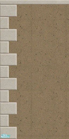 Sims 2 — Maxis Match Latte Stucco Wall by Helenloki — Maxis Match Latte Stucco Wall with Quoining.