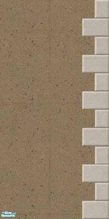 Sims 2 — Maxis Match Latte Stucco Wall by Helenloki — Maxis Match Latte Stucco Wall with Quoining.