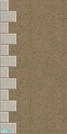 Sims 2 — Maxis Match Latte Stucco Wall by Helenloki — Maxis Match Latte Stucco Wall with Quoining.