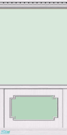 Sims 2 — Geometric Walls in Mint - 3 by Illandrya — Two shades of mint paint highlighted by cornicing, skirting boards,