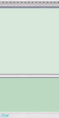 Sims 2 — Geometric Walls in Mint - 1 by Illandrya — Two shades of mint paint highlighted by cornicing, skirting boards,