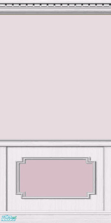 Sims 2 — Geometric Walls in Rose - 3 by Illandrya — Two shades of rose paint highlighted by cornicing, skirting boards,