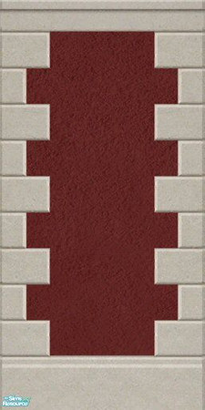 Sims 2 — Maxis Match Brick Red Stucco wall by Helenloki — Brick Red Stucco wall with Quoining to match existing maxis