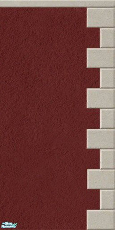 Sims 2 — Maxis Match Brick Red Stucco wall by Helenloki — Brick Red Stucco wall with Quoining to match existing maxis