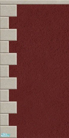 Sims 2 — Maxis Match Brick Red Stucco wall by Helenloki — Brick Red Stucco wall with Quoining to match existing maxis