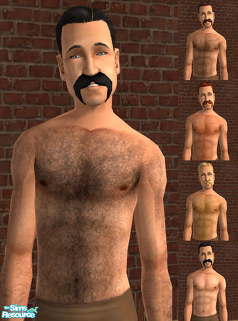 Sims 2 — Men With Fur #1: Light Skin by simbear — This is my first set of skintones for my series \"Men With