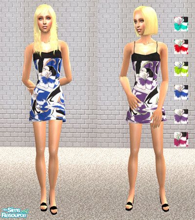 Sims 2 — Flowerdresses by xLinnx — 6 flowerish dresses with matching nails. You need \"mesh 031\" on Liana\'s