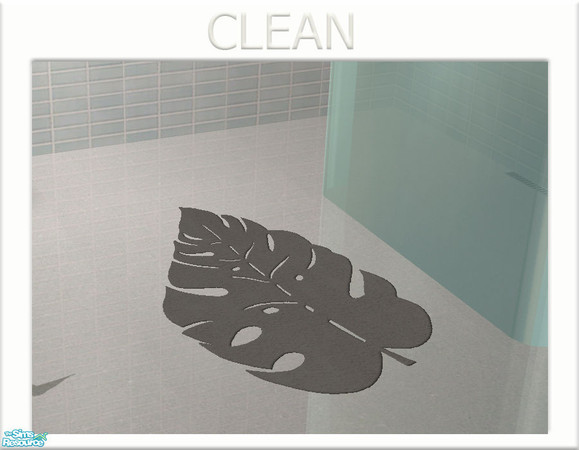 Sims 2 — Clean - Bathmat by linegud — A leaf shaped bathmat.