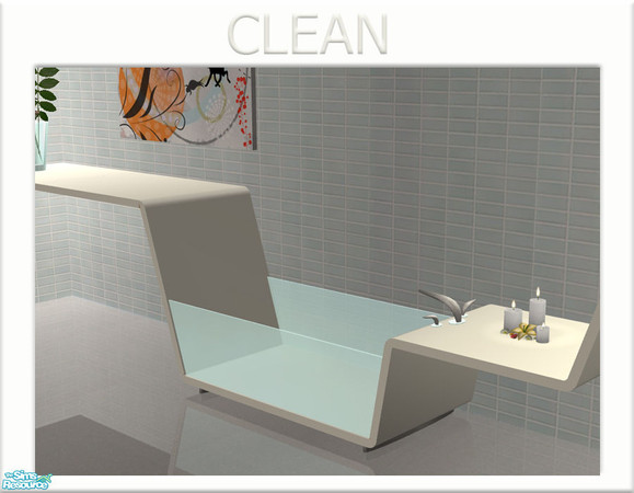 Sims 2 — Clean - Tub by linegud — A sleek looking tub to go with the set, different looking from most sim tubs. NOTE: