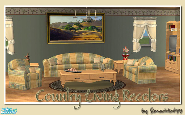 Sims 2 — Country Living Recolors 4 by Simaddict99 — Basic seating recolors - Maxis base game meshes, to coordinate with