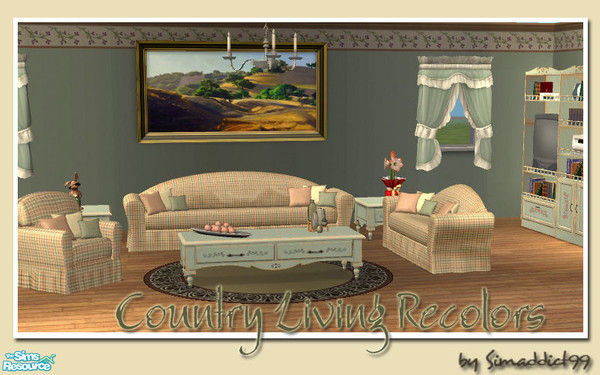 Sims 2 — Country Living Recolors 2 by Simaddict99 — Basic seating recolors - Maxis base game meshes, to coordinate with