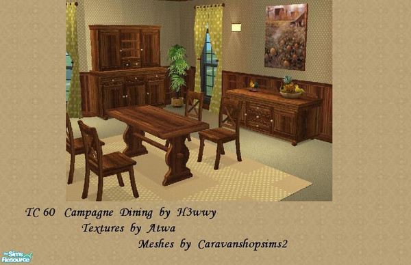 Sims 2 — TC 60 campagne dining by H3wwy — It\'s sunday, and we are all off to Granny\'s farm for lunch! Remember those