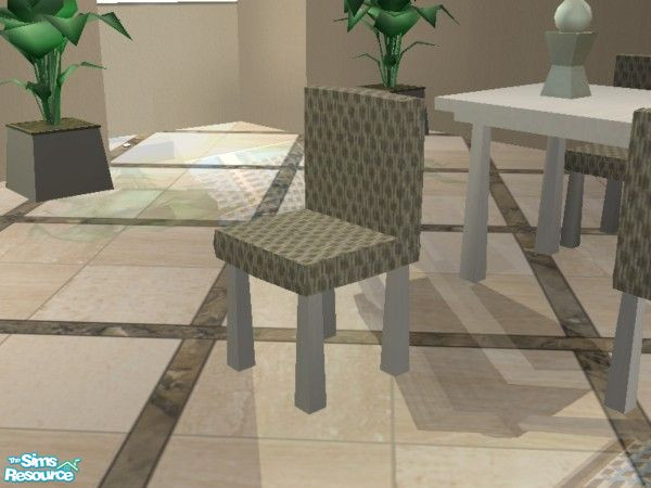 Sims 2 — Gissel Dining (White) - Chair by EarthGoddess54 — This is a recolor of the original mesh, you will need the mesh