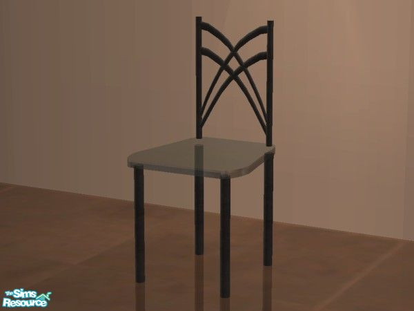 Sims 2 — Black Rainbow Dining Set  - Chair by lym — Black marble dining chair, part of my Black Rainbow Dining Set.