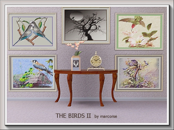 Sims 3 — The BIrds II-marcorse by marcorse — The Birds II is a 5-painting set featuring birds in activities typical to