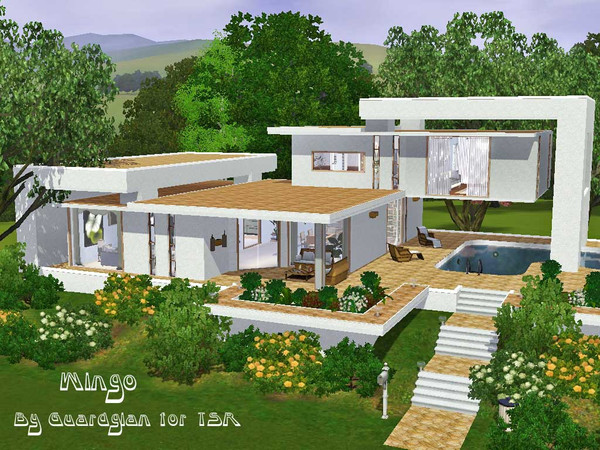 Sims 3 — Wingo by Guardgian2 — Modern contemporary lot on 2 stories featuring 1 bedroom, 1 bathroom, a study, a kitchen,