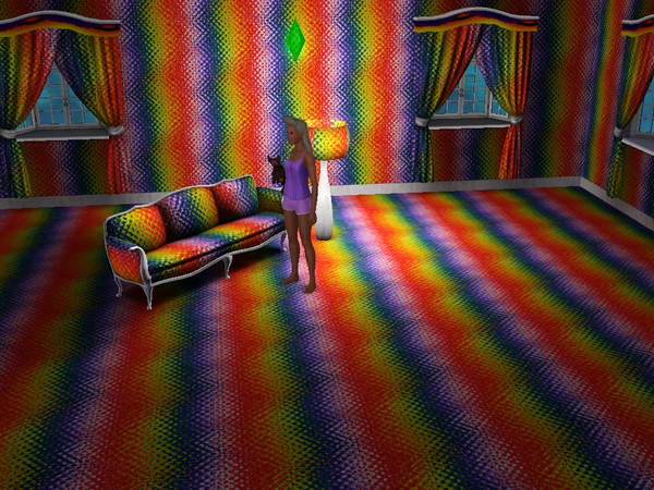 Sims 3 — Rainbow Glass by Lorah — A set of five bold patterns, perfect for your flamboyant Sim. Dare to wear or decorate