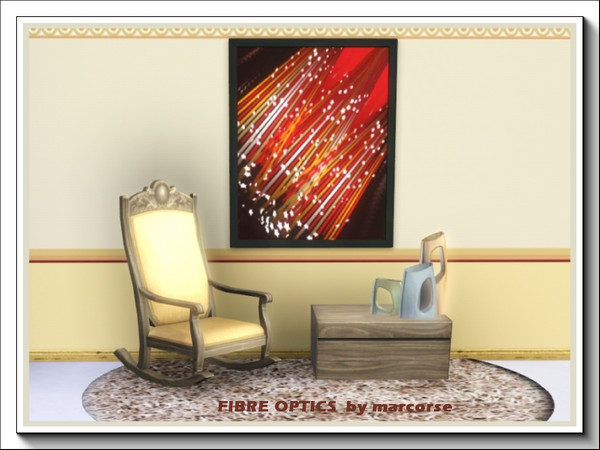 Sims 3 — Fibre Optics_marcorse by marcorse — A modern abstract painting of fibre optic lights. Frame is recolourable and