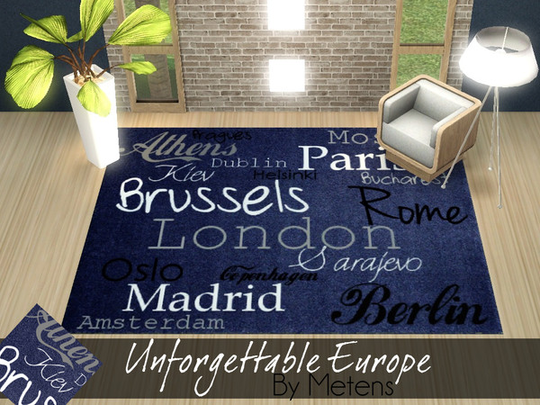 Sims 3 — Unforgettable Europe Rug by Metens — I have always loved Europe, it's the continent where I live and I wanted to