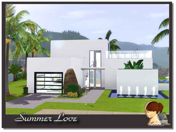 Sims 3 — Summer Love by evanell — This simple style modern house offer your sims a happy Summer vacation. The master bath