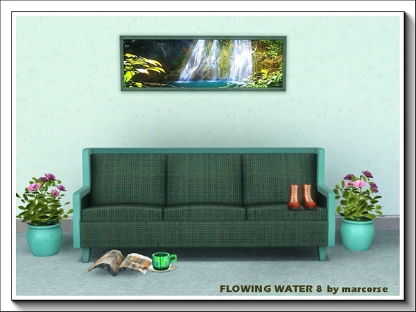 Sims 3 — Flowing Water 8_marcorse by marcorse — Three veils of flowing water cascade into this deep green pool in the