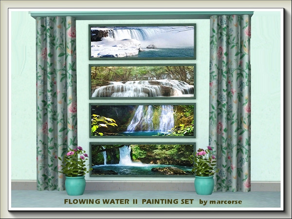 Sims 3 — Flowing Water II Painting Set_marcorse by marcorse — This is the second set in my Flowing Water paintings
