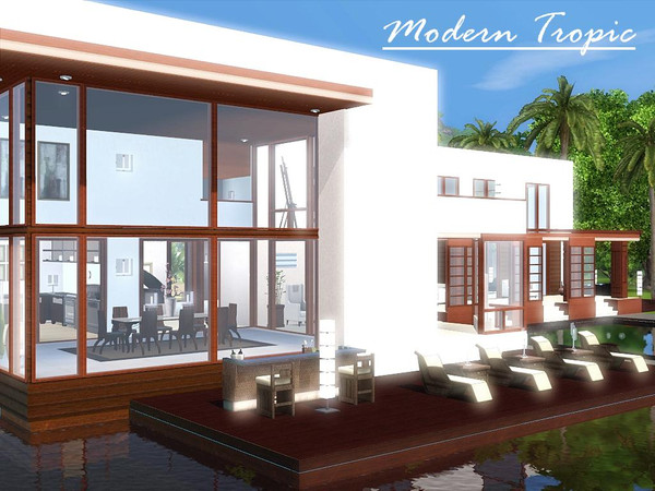 Sims 3 — Modern Tropic by Liugao — This three-bedroom modern home is the perfect tropical house, with all the luxurious