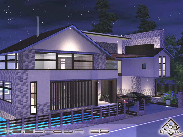 Sims 3 — Telabrown 25 by Devirose — Modern house, partially furnished, with swimming pool and large rooms.Covered