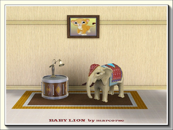 Sims 3 — Baby Lion_marcorse by marcorse — This painting of a baby lion is part of a set of 5 African animal baby studies.