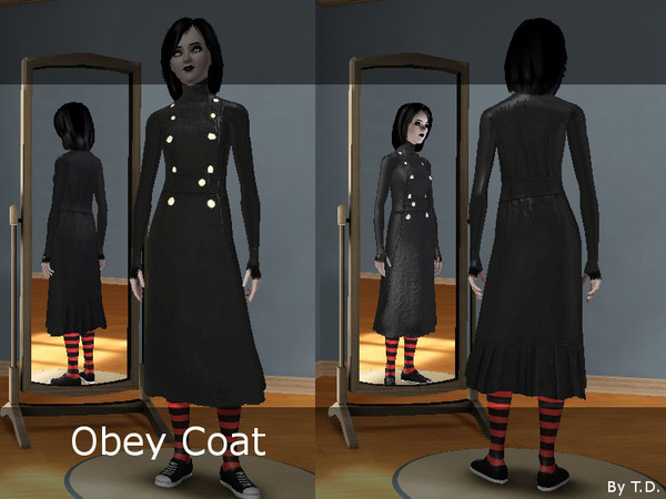 Sims 3 — Obey Coat_T.D. by Sylvanes2 — A new coat that can be used as outfit and outerwear for your female sims young