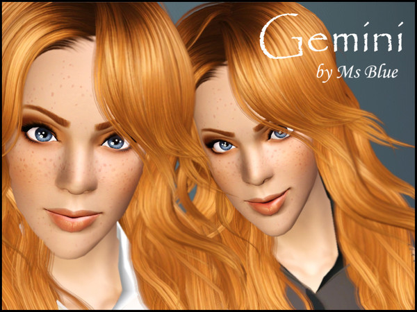 Sims 3 — Gemini  by Ms_Blue — Gemini is the third in my series of Astrology Sims. An intelligent and humorous redhead