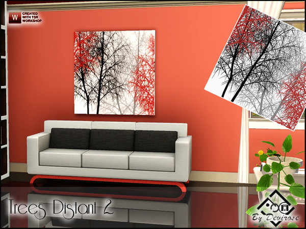 Sims 3 — Trees Distant 2 by Devirose — Modern painting-Artist of paint: Devirose; ideal for modern and elegant rooms.Base