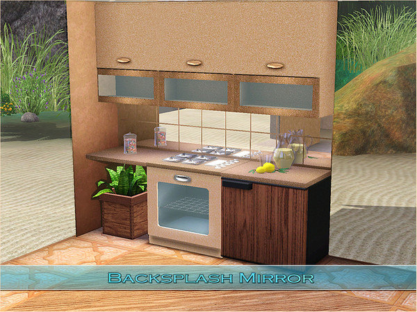 Sims 3 — Backsplash Mirror by Playful — A decorative essential backsplash mirror designed with clean lines.