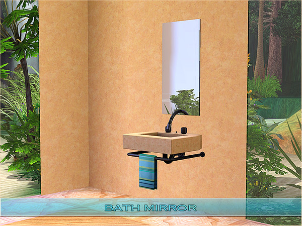 Sims 3 — Bath Mirror by Playful — A decorative essential bathroom mirror designed with clean lines.