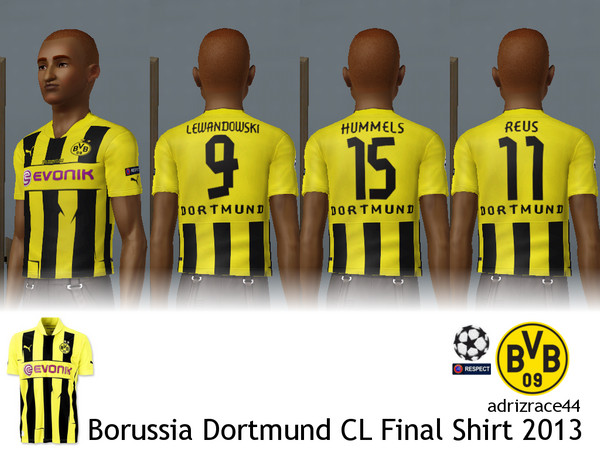 Sims 3 — Borussia Dortmund CL Final Shirt 2013 by adrizrace44 — On the 25th May, the biggest club football game took