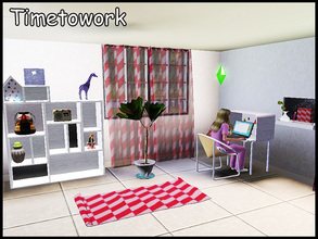 Sims 3 — steffortimetowork by steffor — time to study, my first small office. the curtain is from tokdok