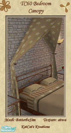 Sims 2 — TC60 Bedroom - Canopy by KatCat — Recolor of BetterbeSim\'s \"Romanza Bedroomset - Canopy\" using TC60