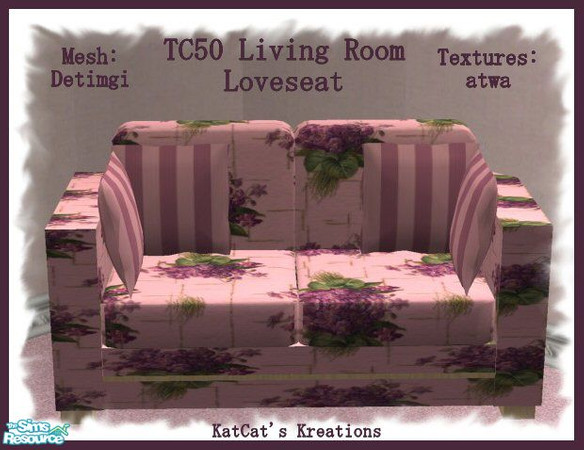 Sims 2 — TC50 Living Room - Loveseat by KatCat — Recolor of Detimgi\'s \"LewSabon Living Room - Loveseat\"
